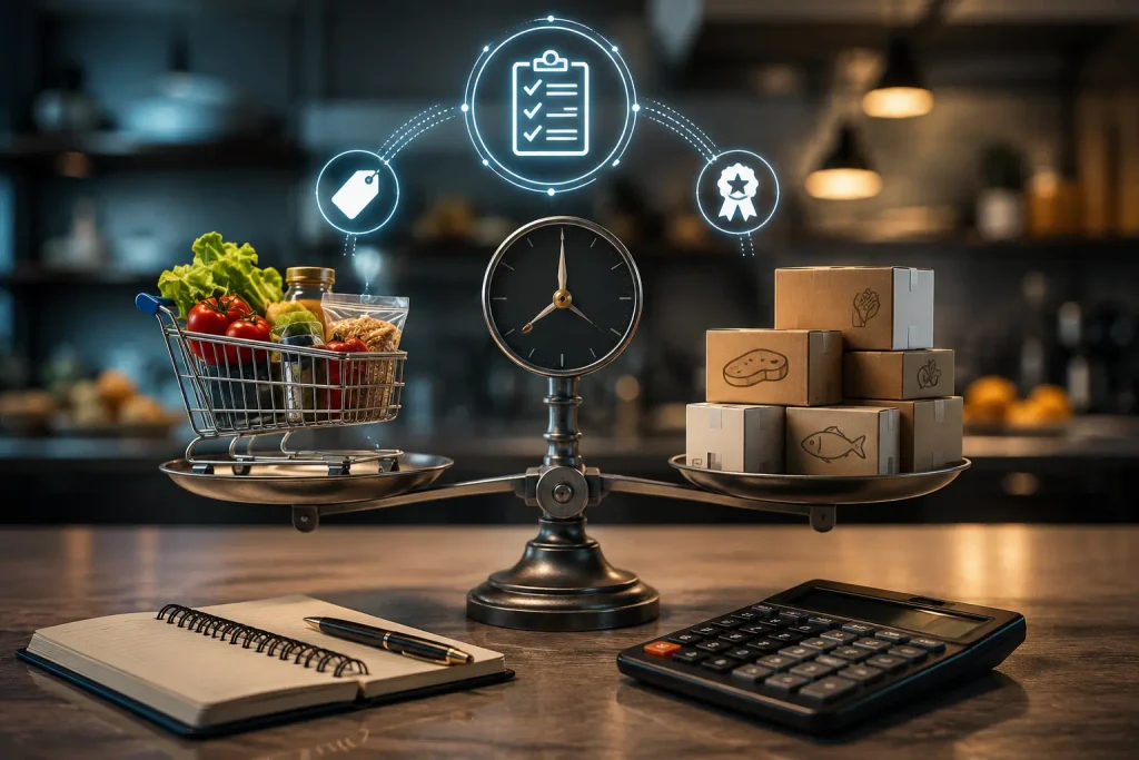 Balancing Choices: Groceries and Shipments