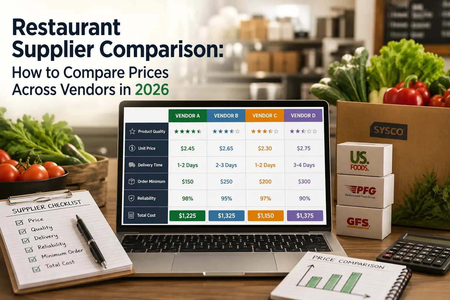 Restaurant Supplier Comparison Dashboard